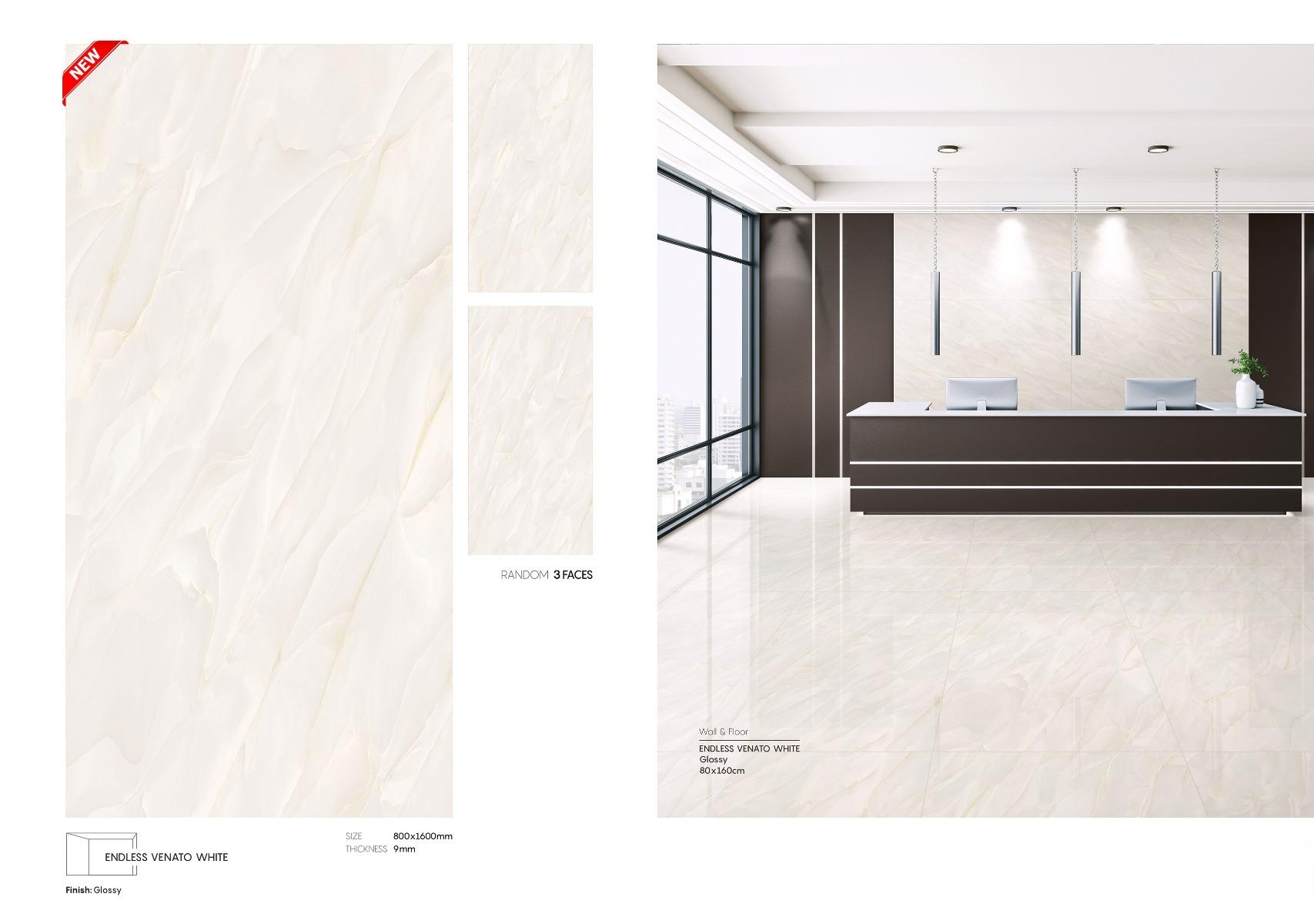 Kevinken ENDLESS VENATO WHITE GLOSSY TILES 160X80 cm_1